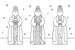 The Three Wise Men Standing with Gifts 🎁🌟👑