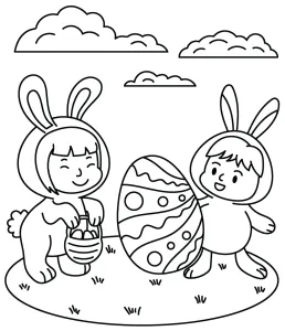 Toddlers Boy and Girl Dressed Up as Easter Bunnies on Easter Egg Hunt 🐰🌸🐣🐾🎉