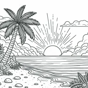 Tropical Beach Sunset 🌅🏝️🥥