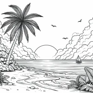 Tropical Beach Sunset 🌅🏝️🥥