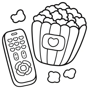 TV Remote Control with Popcorn in Cute Container πΏπΊποΈ