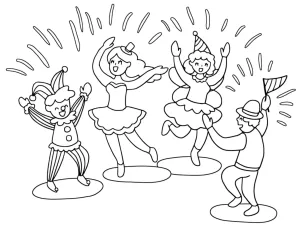 Two Boys Two Girls Dancing for Carnival Dressed Up in Costumes πππΊπ