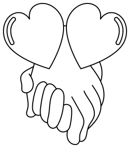 Two Hands Holding Each Other with Hearts Above 💖🤝