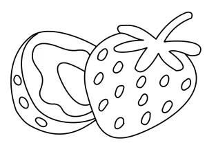 Two Strawberries: One Cut and One Whole 🍓🔪🌞😋