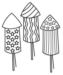 USA Firecrackers with Red, White, and Blue Fireworks Rocket Designs Celebrate 4th of July πππΊπΈ