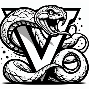 Viper Snake with Letter V 🐍