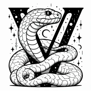 Viper Snake with Letter V 🐍