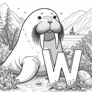 Walrus with Letter W