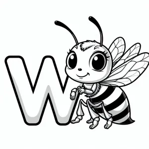 Wasp with Letter W 🐝