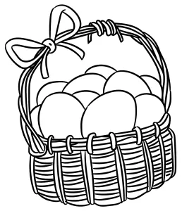 Wicker Basket with a Simple Ribbon Bow and Eggs Inside ππ₯πΈ