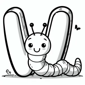 Worm with Letter W π