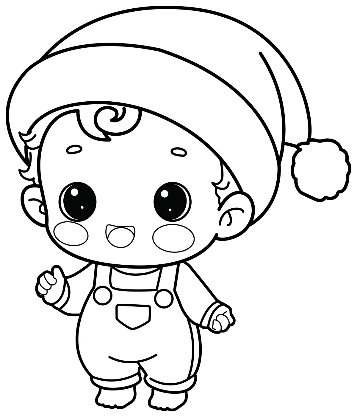 Adorable Baby Boy Wearing Santa Hat 🥰🎅👶 Coloring Page