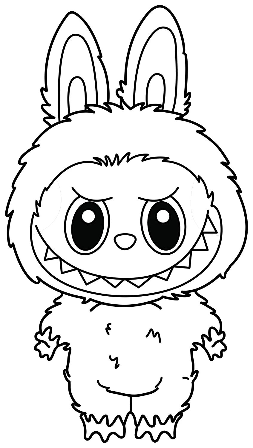 Labubu Macaron Collectible Figure 🐾🍬🌈 Coloring Page