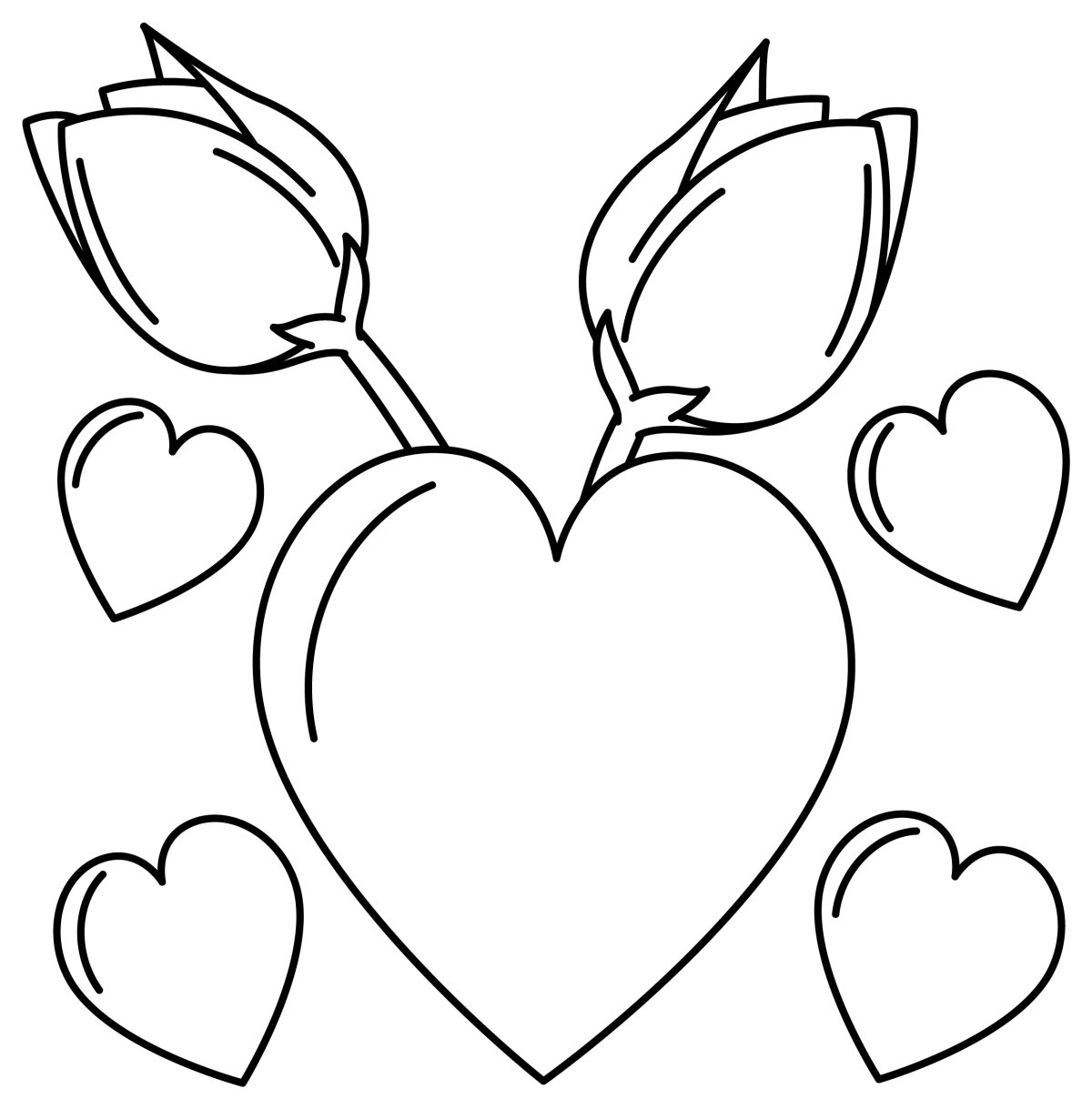 Adorable Heart-Shaped Apple with Blossoms 🍎💖🌸 Coloring Page