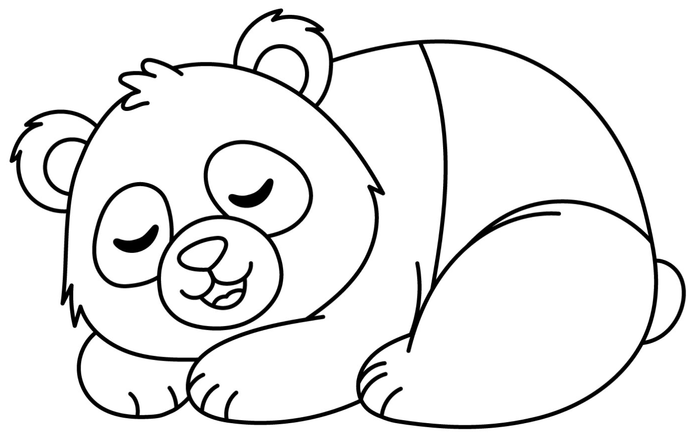Adorable Sleeping Bear with Cute Face and Round Body 🐻💤🌟 Coloring Page