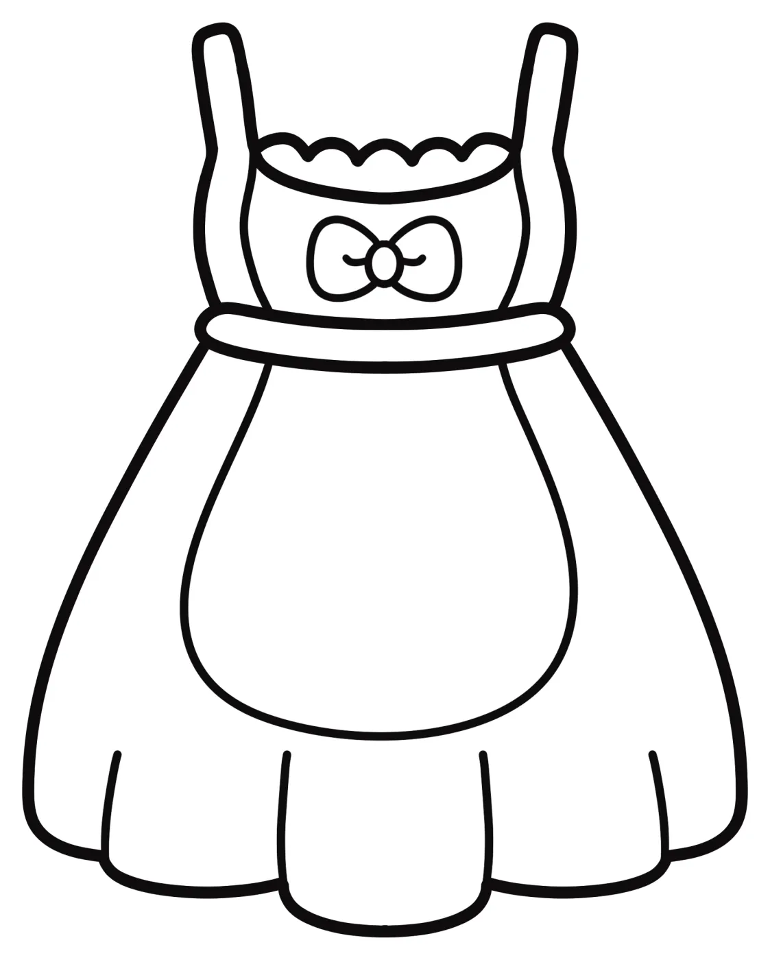 Adorable Sleeveless Dress with Charming Bow Detail 👗🌸💖 Coloring Page