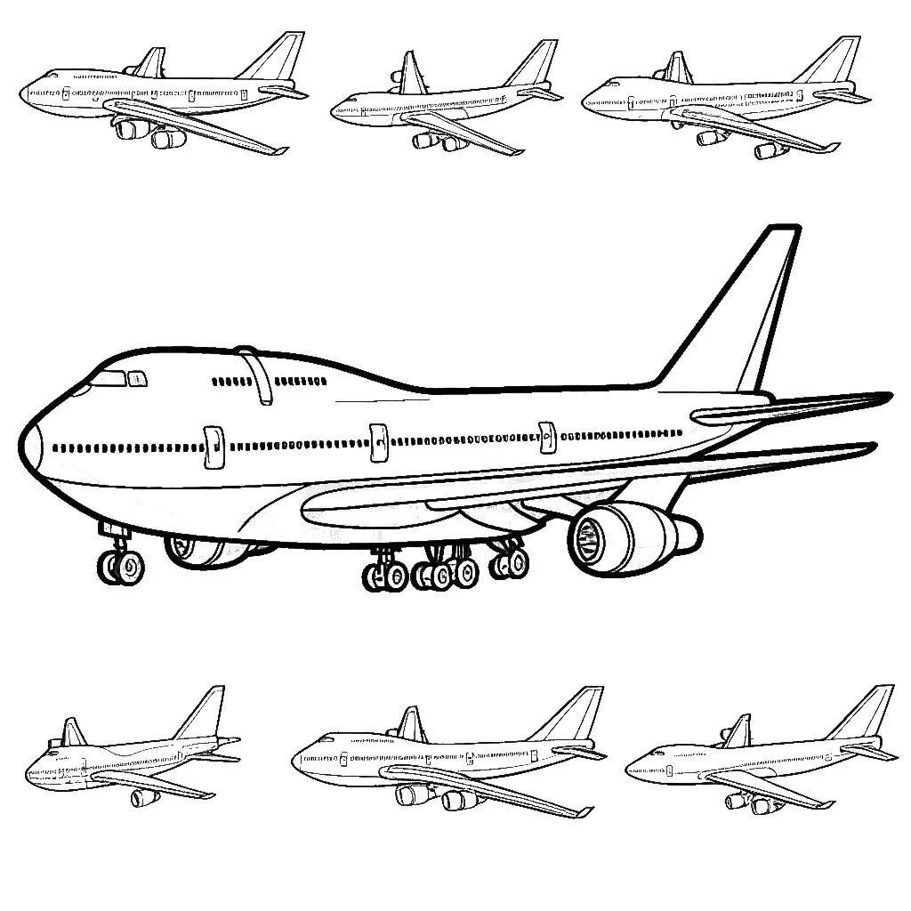 Boeing 747 Airplanes ✈️✈️ Coloring Page