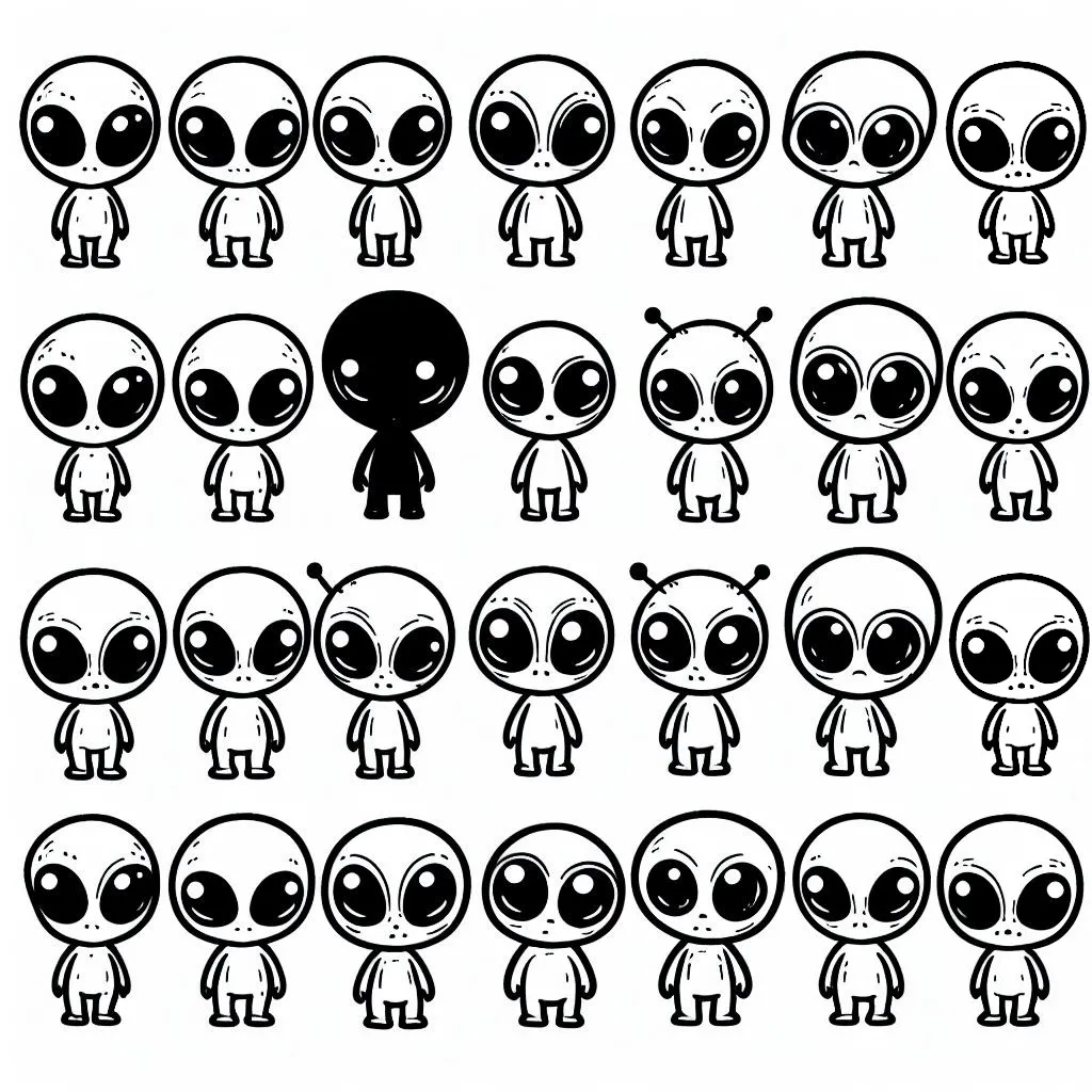 Aliens in a Matrix 👽💻 Coloring Page