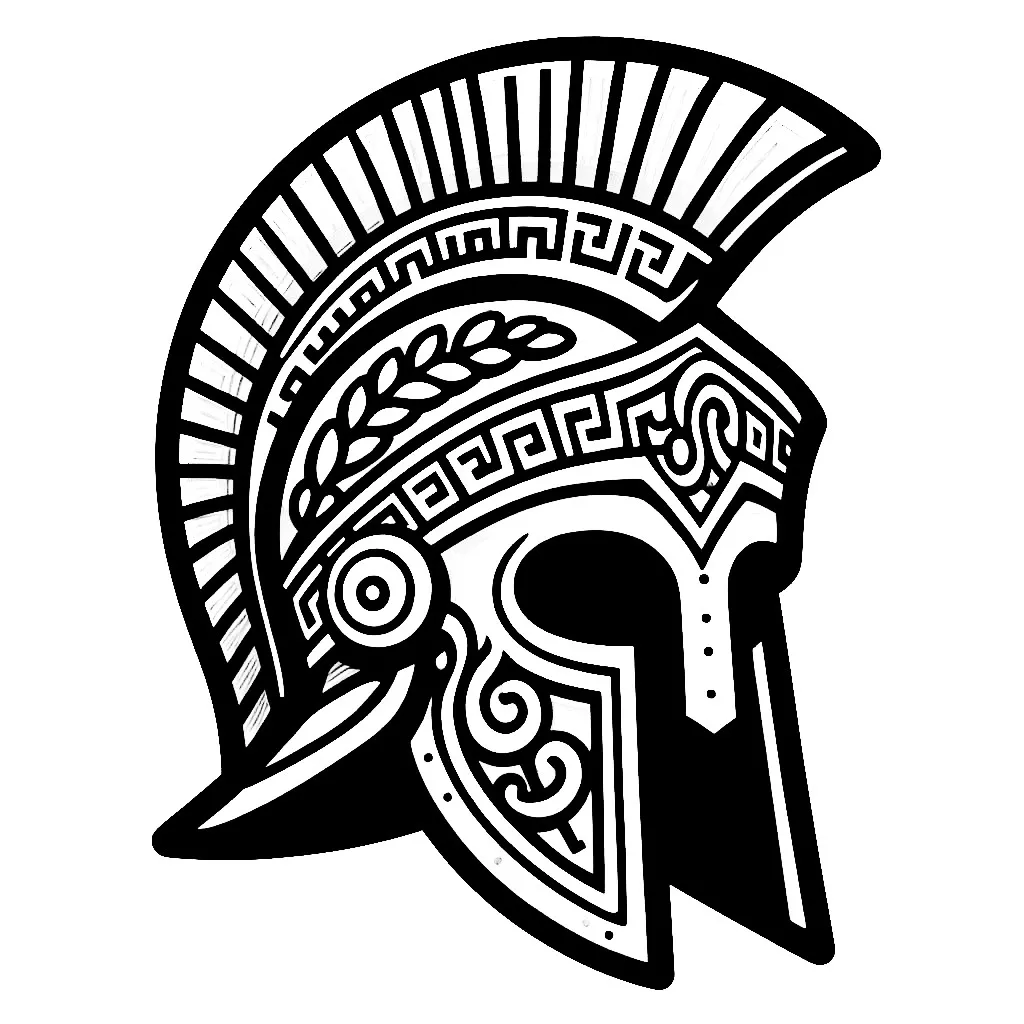 Ancient Greek Helmet ⚔️👑 Coloring Page