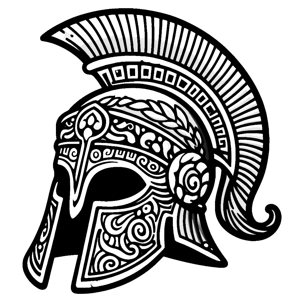Ancient Greek Helmet ⚔️👑 ⚔️👑 Coloring Page