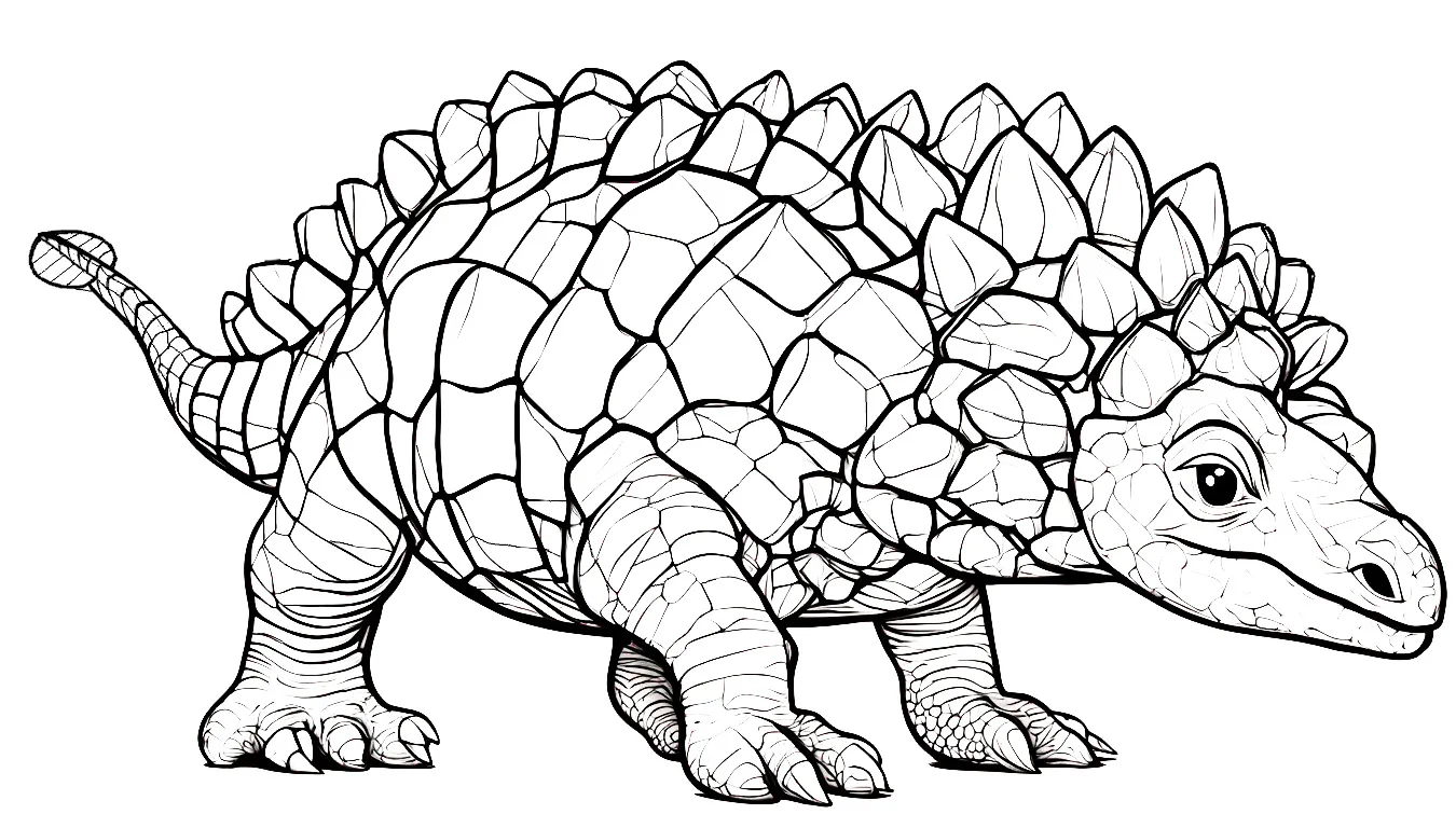 Ankylosaurus Dinosaur 🦕🔨💥 Coloring Page