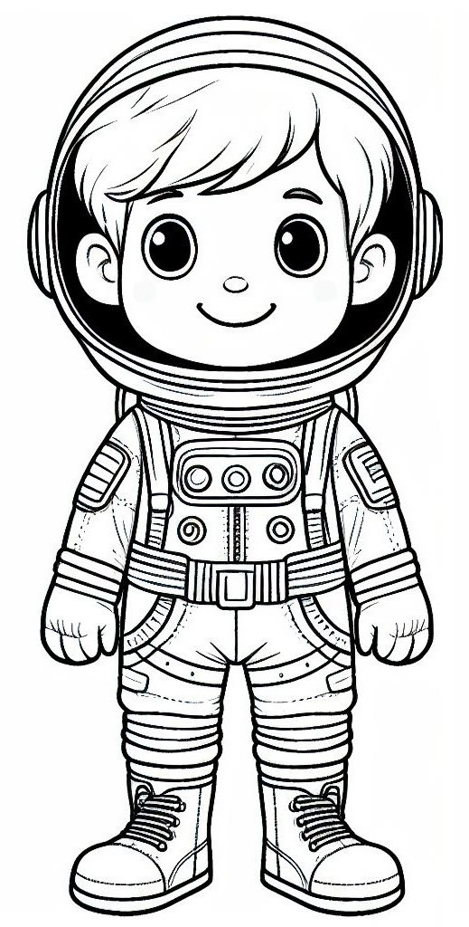 Astronaut Boy 🚀🌌👨‍🚀 Coloring Page