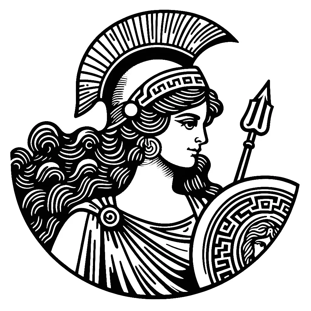 Athena Greek Goddess Bust 🎨🏛️ Coloring Page