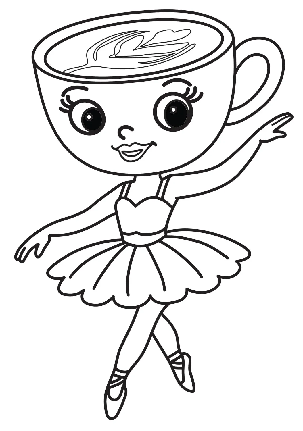 Ballerina Cappuccina Dancing with Grace 🎭☕️💃 Coloring Page