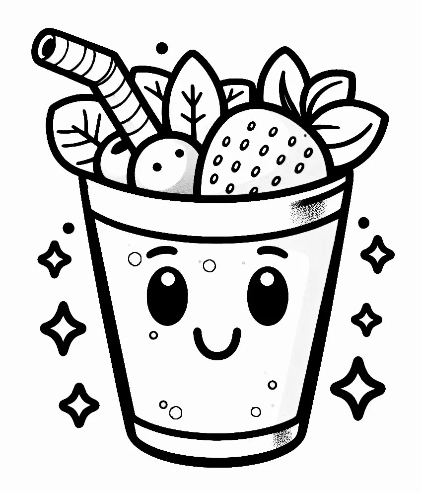 Berry Smoothie 🥤 Coloring Page