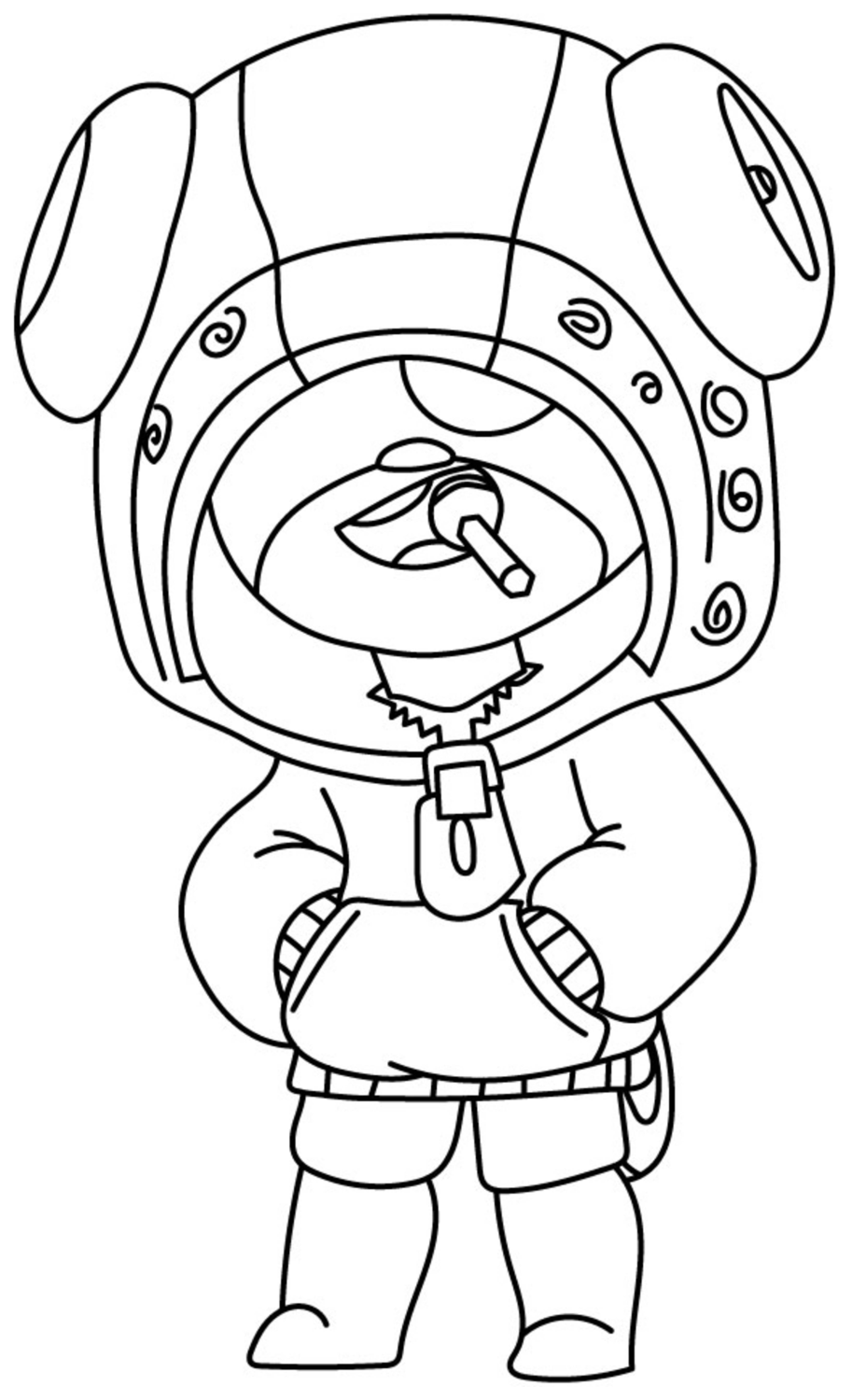 Brawl Stars Leon the Stealthy Assassin with a Lollipop 🧛‍♂️💥🍭 Coloring Page