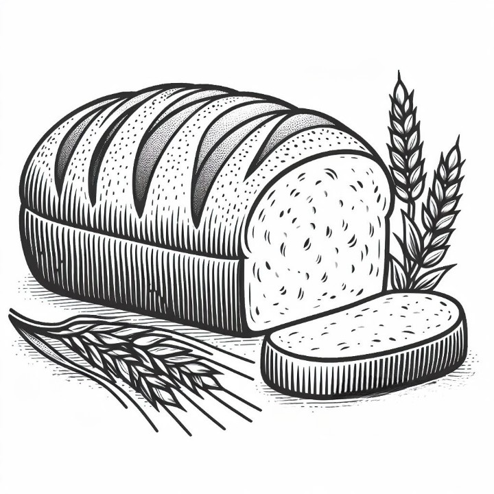 Bread with Grain 🍞🌾 Coloring Page