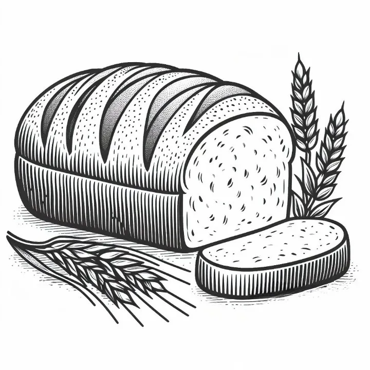 Bread with Grain 🍞🌾 Coloring Page