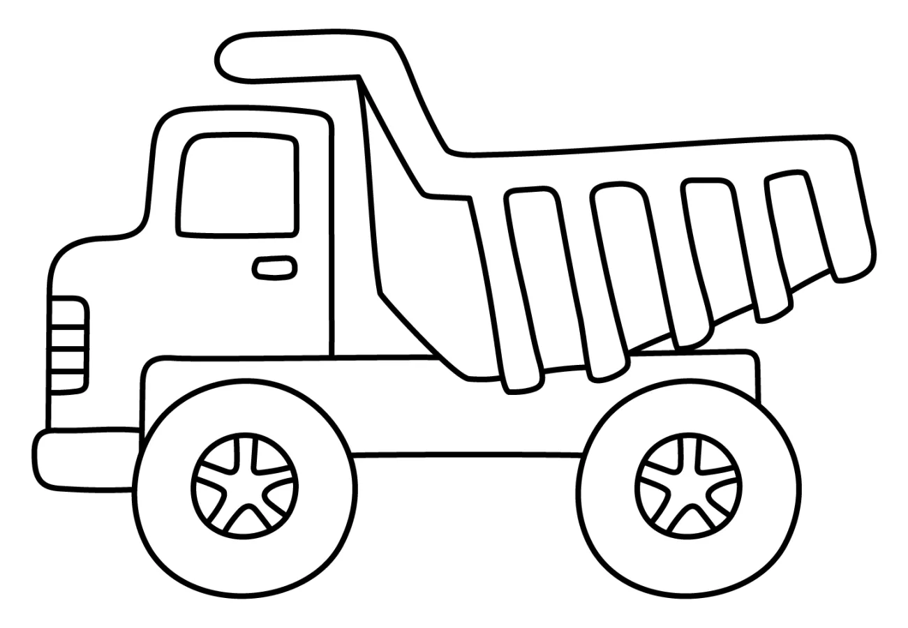 Bright Dump Truck 🚚🚧🧡 Coloring Page