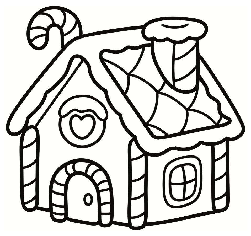 Candy Gingerbread House 🍭🏠🍬 Coloring Page