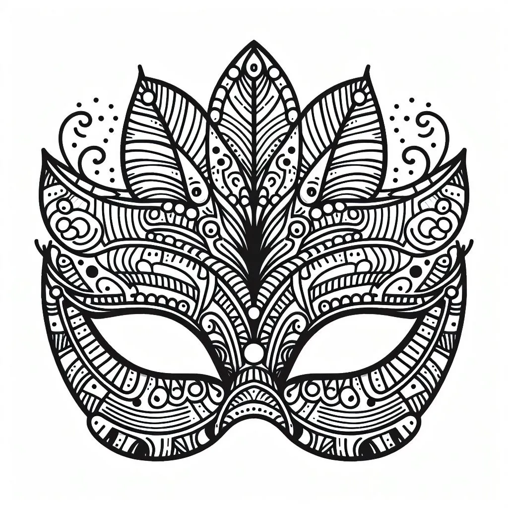 Carnival Mask 🎭 Coloring Page