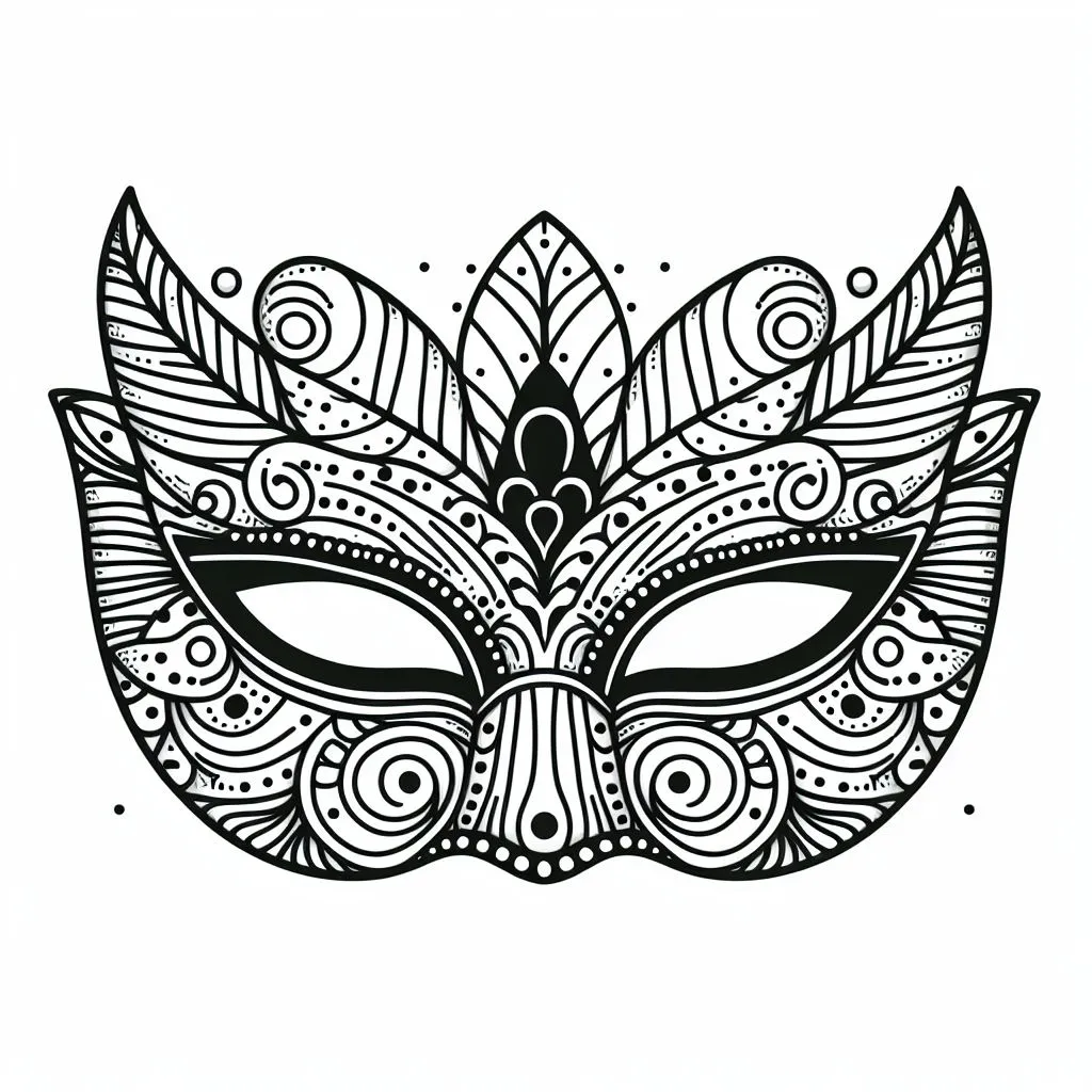 Carnival Mask 🎭 Coloring Page