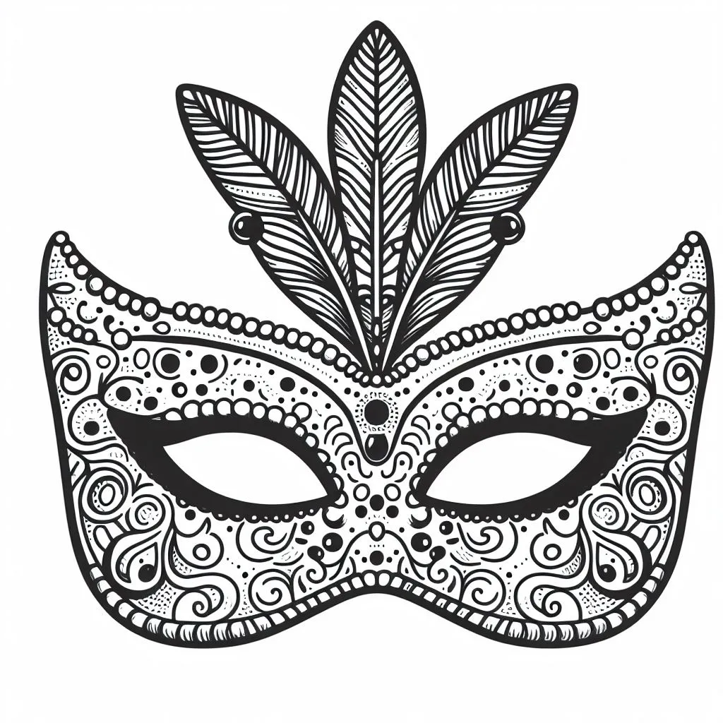 Carnival Mask 🎭 Coloring Page