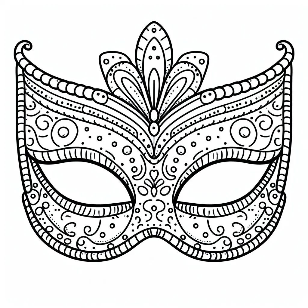 Carnival Mask 🎭 Coloring Page