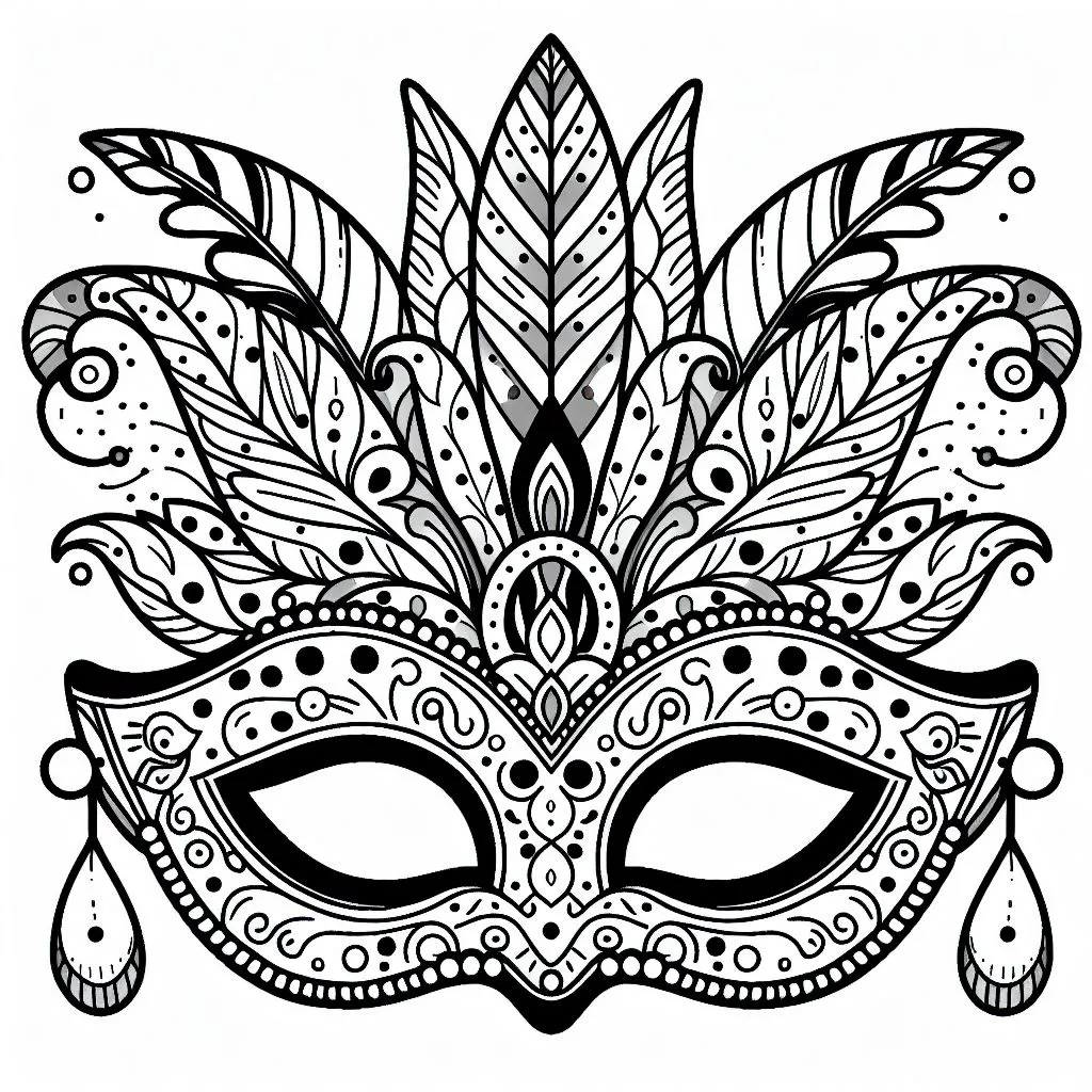 Carnival Mask 🎭 Coloring Page
