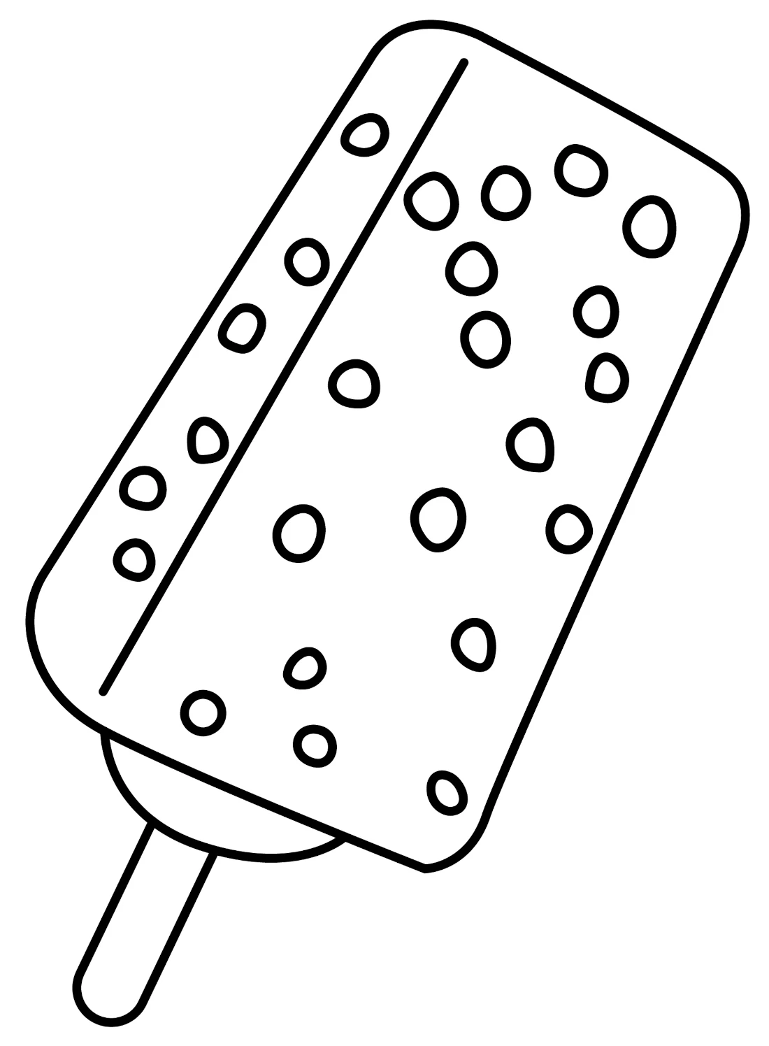 Chocolate Popsicle with Candy Toppings on a Stick 🍫🍭❄️😋 Coloring Page