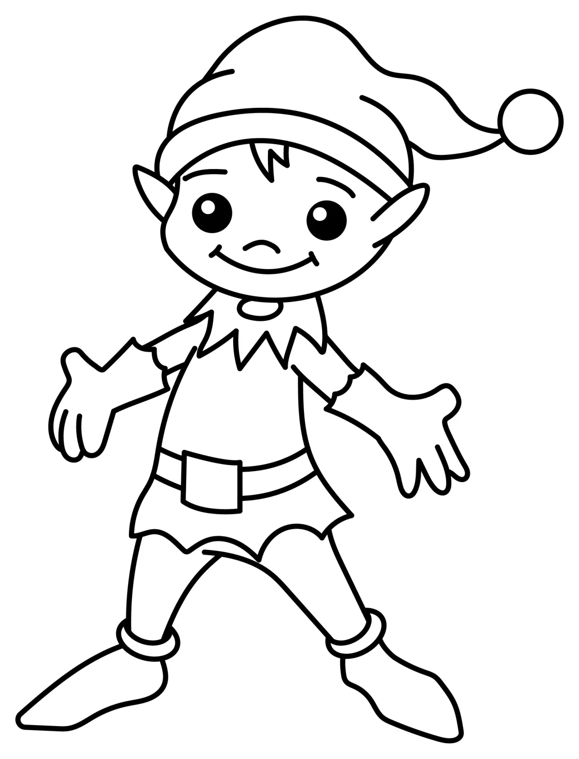 Christmas Elf Boy 🎄🎁😄 Coloring Page