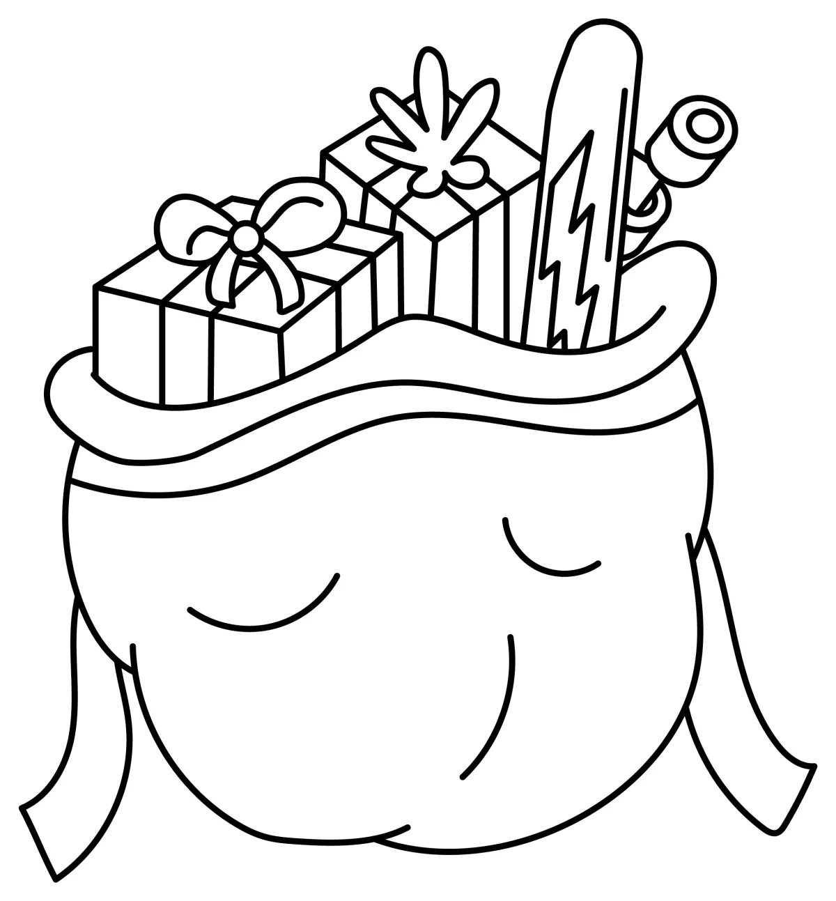 Christmas Gifts with Skateboard 🎁🛹🎅 Coloring Page