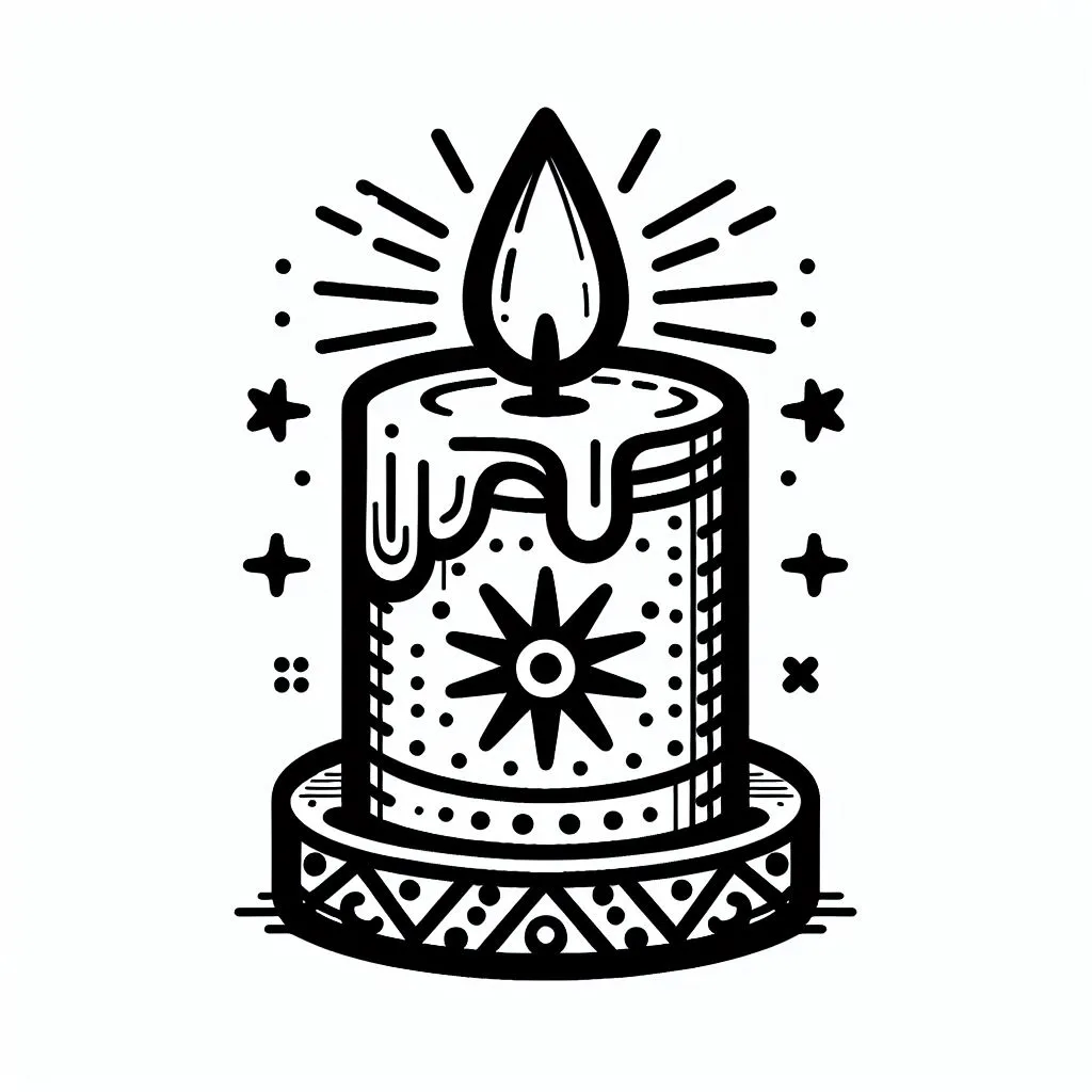 Christmas Candle 🕯️🎄 Coloring Page