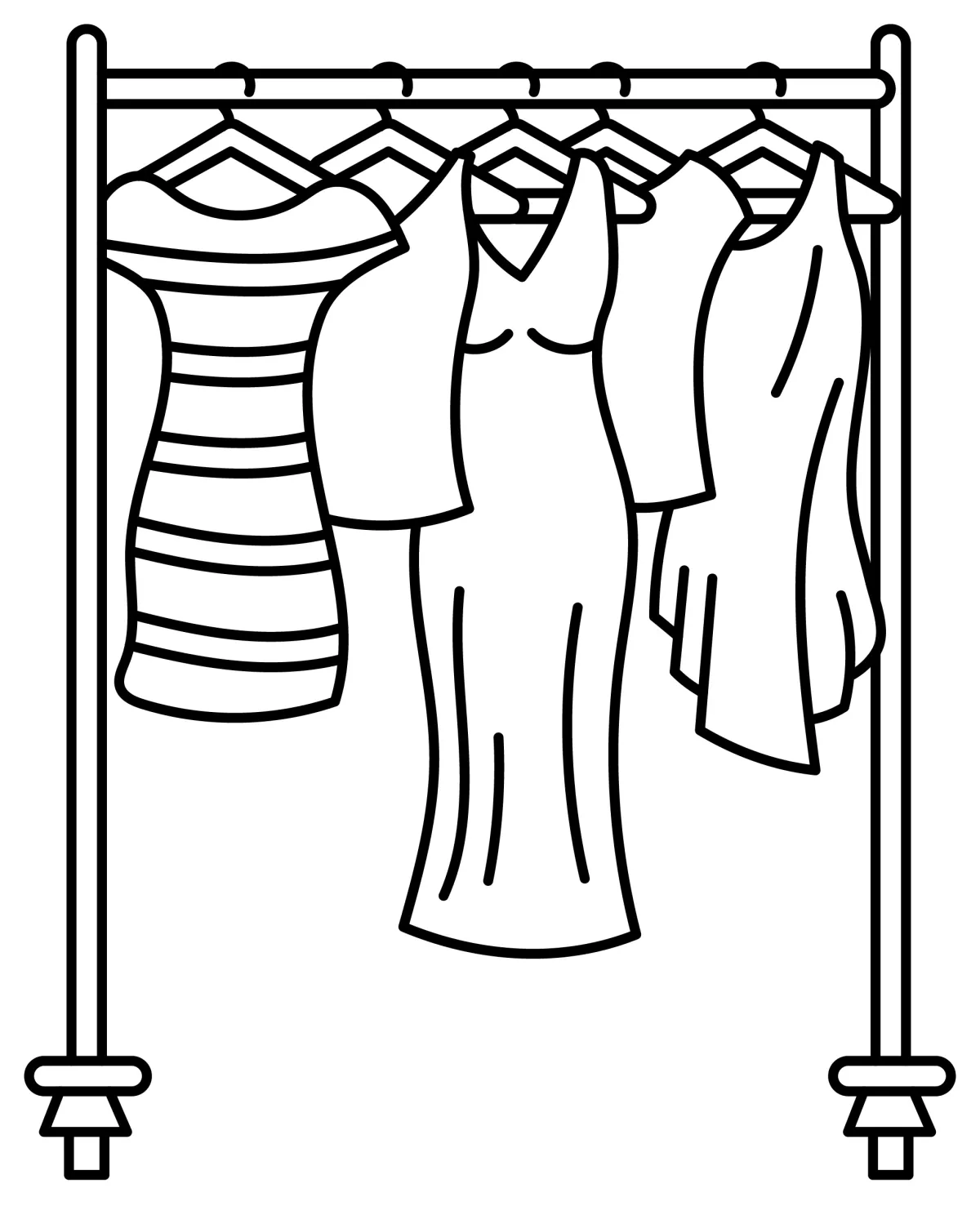 Clothes Hanging on Clothshangers 🩰👚👗 Coloring Page