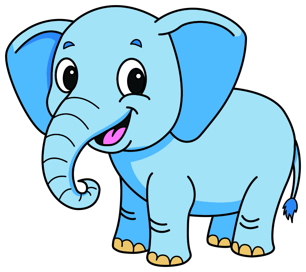 Adorable Elephant with a Friendly Smile 🐘😊❤️ Coloring Page