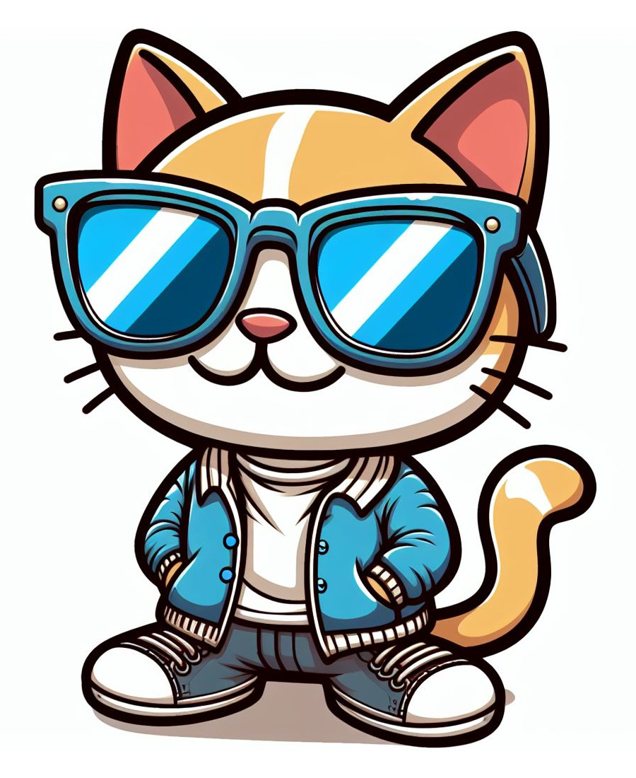 Cool Cat with Glasses Sneakers Jacket 🐱🕶️👟🧥 Coloring Page