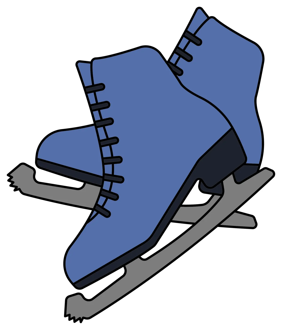 Frozen Fun: Pair of Ice Skates ⛸️❄️⛸️ Coloring Page