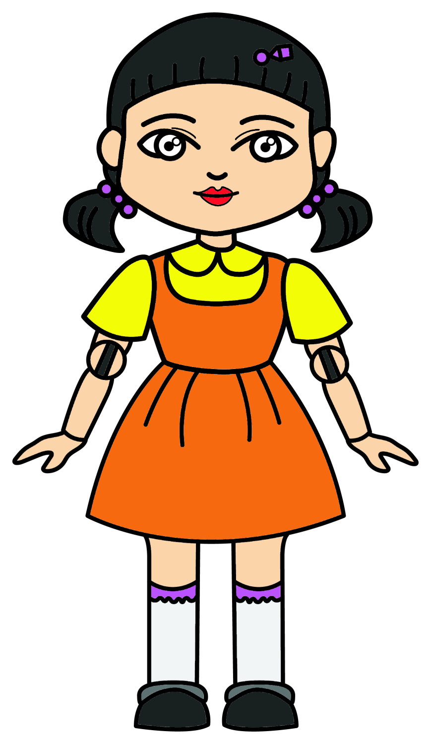 Korean Doll from Squid Game  Clipart Illustration