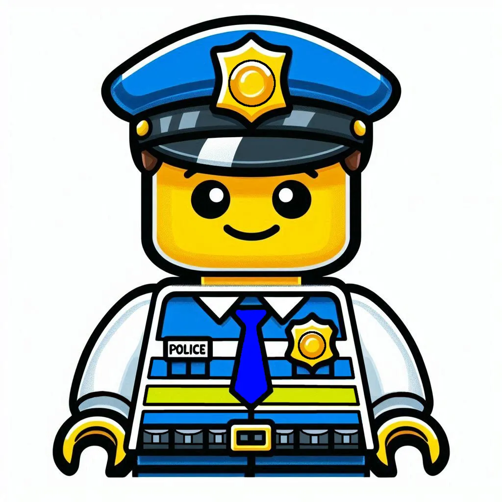 Lego Police Officer Upper Body 🚔🧱 Coloring Page