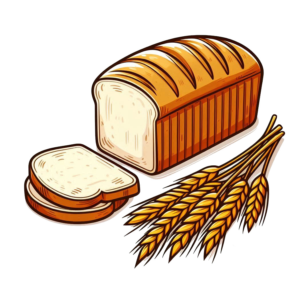 Loaf of Bread with Cut Bread Slices and Ears of Wheat 🍞🌾 Clipart ...